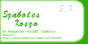 szabolcs koszo business card